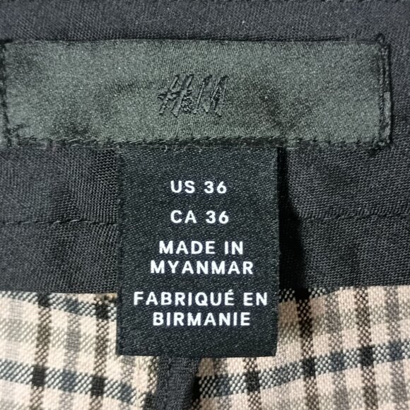 H&M Plaid Skinny Fit Ankle Pants Womens 36 38x28 Brown Dark Academia Preppy - Picture 5 of 8